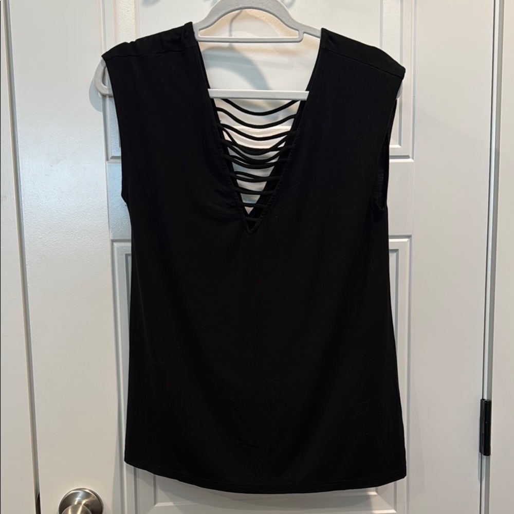 American Eagle Outfitters Black Sleeveless Cut Out Blouse